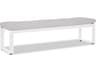 Newport Frosted White Aluminum Cushion Outdoor Patio Bench in Cast Silver
