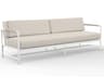 Sabbia Aluminum Natural Rope with Satin White Outdoor Patio Sofa in Echo Ash