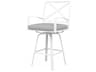 Bristol White Aluminum Cushion Bar Stool