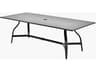 Antibes Powder Coated Black Aluminum Rectangular Umbrella Hole Dining Table
