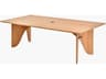 Solene Caramel Wood Rectangular Umbrella Hole Dining Table