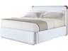Luna White Solid Wood Upholstered Queen Platform Bed