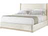 Horizon White Solid Wood Upholstered King Platform Bed