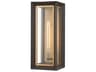 Lowry Outdoor Wall Sconce in Textured Bronze and Patina Brass
