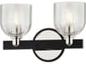 Munich 2-Light Carbide Black Polished Nickel Vanity Light