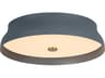 Shore 1-Light Patina Brass Slate Gesso Blue Geometric Round Flush Mount
