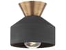 Covina 1-Light Patina Brass Black Flush Mount