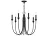 Cate 7-Light Forged Iron Black Candelabra Chandelier