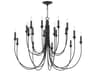 Cate 18-Light8-Light Forged Iron Black Candelabra Tiered Chandelier