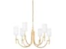 Gustine 6-Light Vintage Gold Leaf Candelabra Chandelier