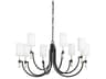 Gustine 8-Light Forged Iron Black Candelabra Chandelier