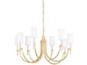 Gustine 8-Light Vintage Gold Leaf Candelabra Chandelier