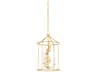 Adrienne 3-Light Vintage Gold Leaf Lantern Mini Pendant