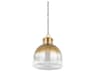 Beryl 1-Light Patina Brass Glass Mini Pendant