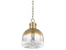 Beryl 1-Light Patina Brass Glass Pendant