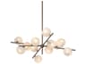 Sonny 12-Light Bronze Leaf Sputnik Tiered Chandelier