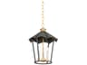Wildomar 3-Light Vintage Gold Leaf French Iron Black Lantern Pendant