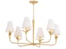 Quill 6-Light Gilded Ivory Gold Candelabra Empire Chandelier
