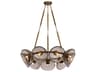 Diego 9-Light Patina Gold Leaf Candelabra Dome Geometric Chandelier