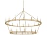 Sutton 28-Light Champagne Silver Leaf Candelabra Tiered Chandelier