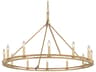 Sutton 12-Light Chandelier in Champagne Leaf