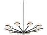 Ace 10 Light Chandelier In Textured Black and Polished Nickel