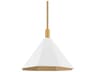 Huntley 1-Light Patina Brass White Pendant