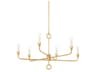 Orson 6-Light Vintage Gold Leaf Candelabra Chandelier