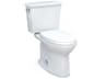 Drake Transitional 2-Piece Elongated Universal Height Tornado Flush Cotton White Toilet with 10 Inch Rough-In, Cefiontect, and SoftClose Seat, Washlet+ Ready
