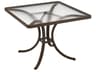 Acrylic Cast Aluminum Square Patio Dining Table with Umbrella Hole