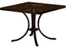 La Stratta Aluminum Square Outdoor Patio Dining Table with Umbrella Hole