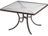 Acrylic Cast Aluminum Square Outdoor Dining Table with Umbrella Hole