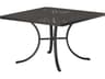 La Stratta Aluminum Square Patio Dining Table with Umbrella Hole