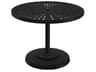 La Stratta Aluminum Round KD Pedestal Outdoor Dining Table with Umbrella Hole