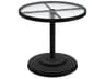 Acrylic Cast Aluminum Round KD Pedestal Outdoor Patio Dining Table with Umbrella Hole