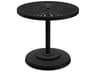 La Stratta Aluminum Round KD Pedestal Outdoor Dining Table with Umbrella Hole