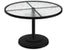 Acrylic Cast Aluminum Round KD Pedestal Outdoor Patio Dining Table With Umbrella Hole