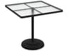 Acrylic Cast Aluminum Square KD Pedestal Patio Bar Table with Umbrella Hole