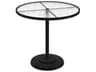 Acrylic Cast Aluminum Round KD Pedestal Patio Bar Table with Umbrella Hole