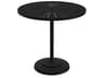 La Stratta Aluminum Round KD Pedestal Outdoor Patio Bar Table with Umbrella Hole