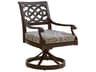 Black Sands Cast Aluminum Cushion Swivel Rocker Dining Chair