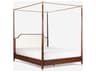 Moira Brown Oak Wood Upholstered Queen Canopy Bed