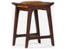 Porter Mud Brown Leather Oak Wood Counter Stool