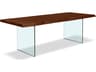 Brooks Solid Acacia Wood Dining Table with Glass Base