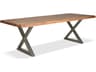 Brooks Dining Table Base Teak Top Pewter Base