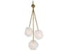 Geodesic 3-Light Matte Antique Brass Glass Round Pendant