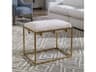 Paradox White Gold Leaf Upholstered Accent Bench