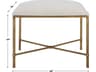 Avenham White Antique Gold Upholstered Accent Bench