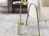 Laurier Round Mirror White Brushed Brass End Table