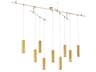 Blok 9-Light Aged Brass Linear Chandelier